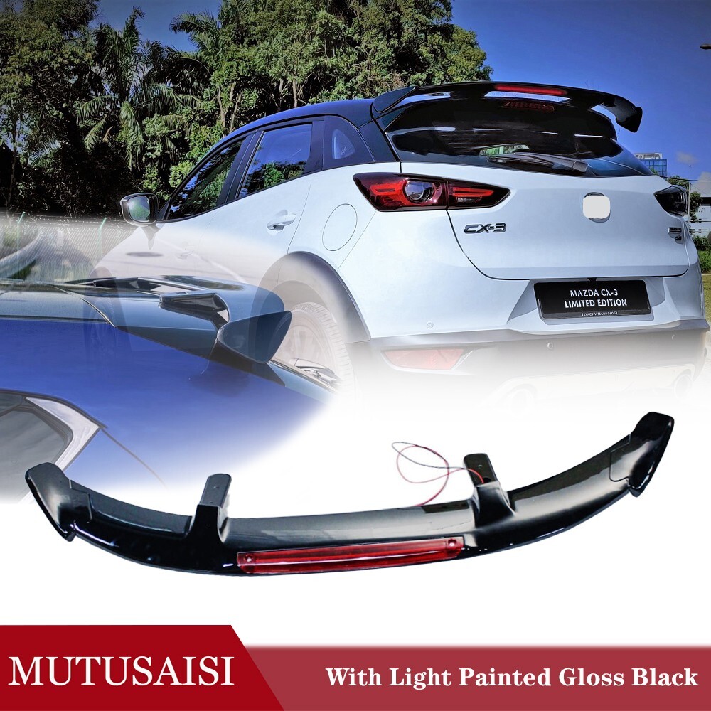 Universal Black Fit For Mazda CX-3 16-20 Rear Roof Spoiler Wing
