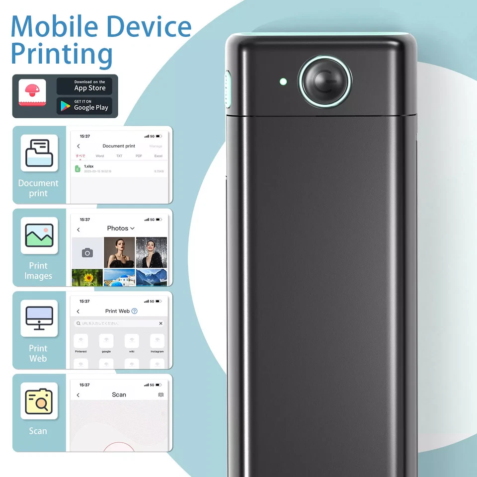 Phomemo M08F Portable A4 Printer Thermal Printer Bluetooth Inkless Printer US - Image 4 of 4