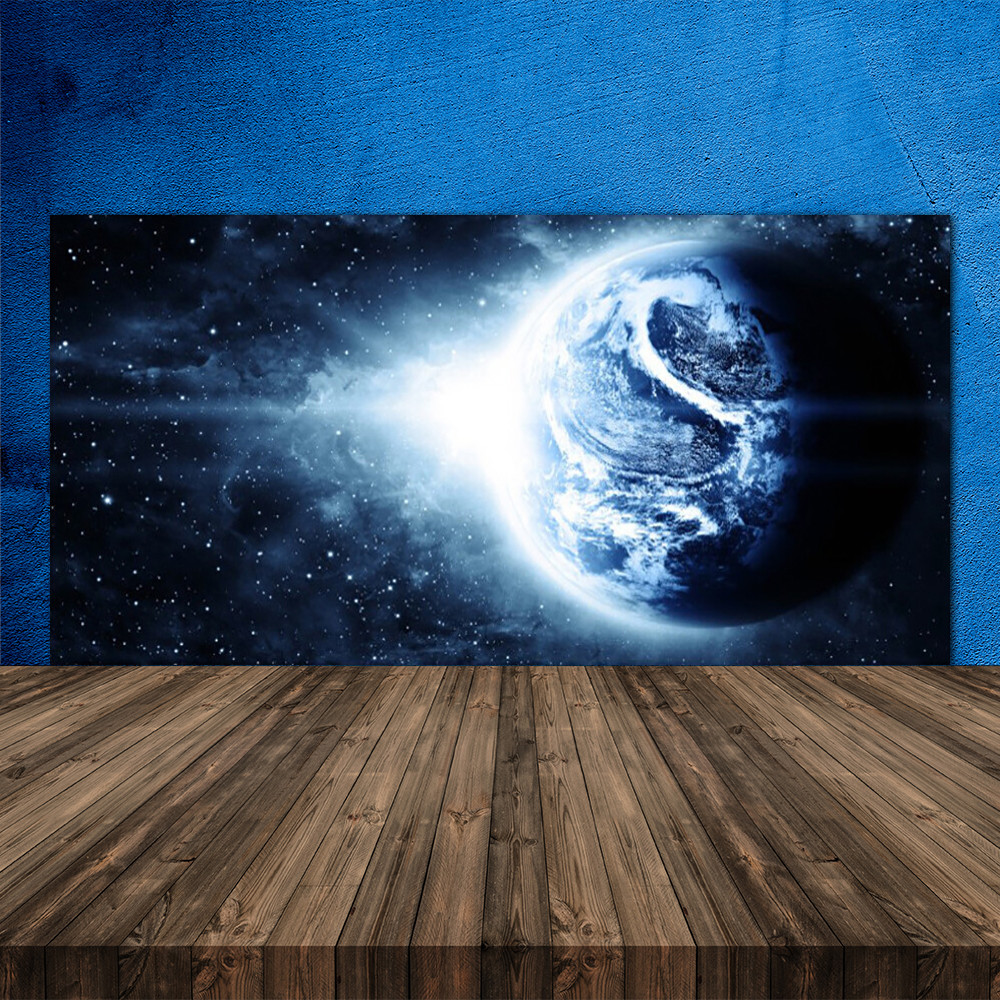 Crédence de cuisine en verre Univers Globe 120x60cm pour stopper les taches de graisse
