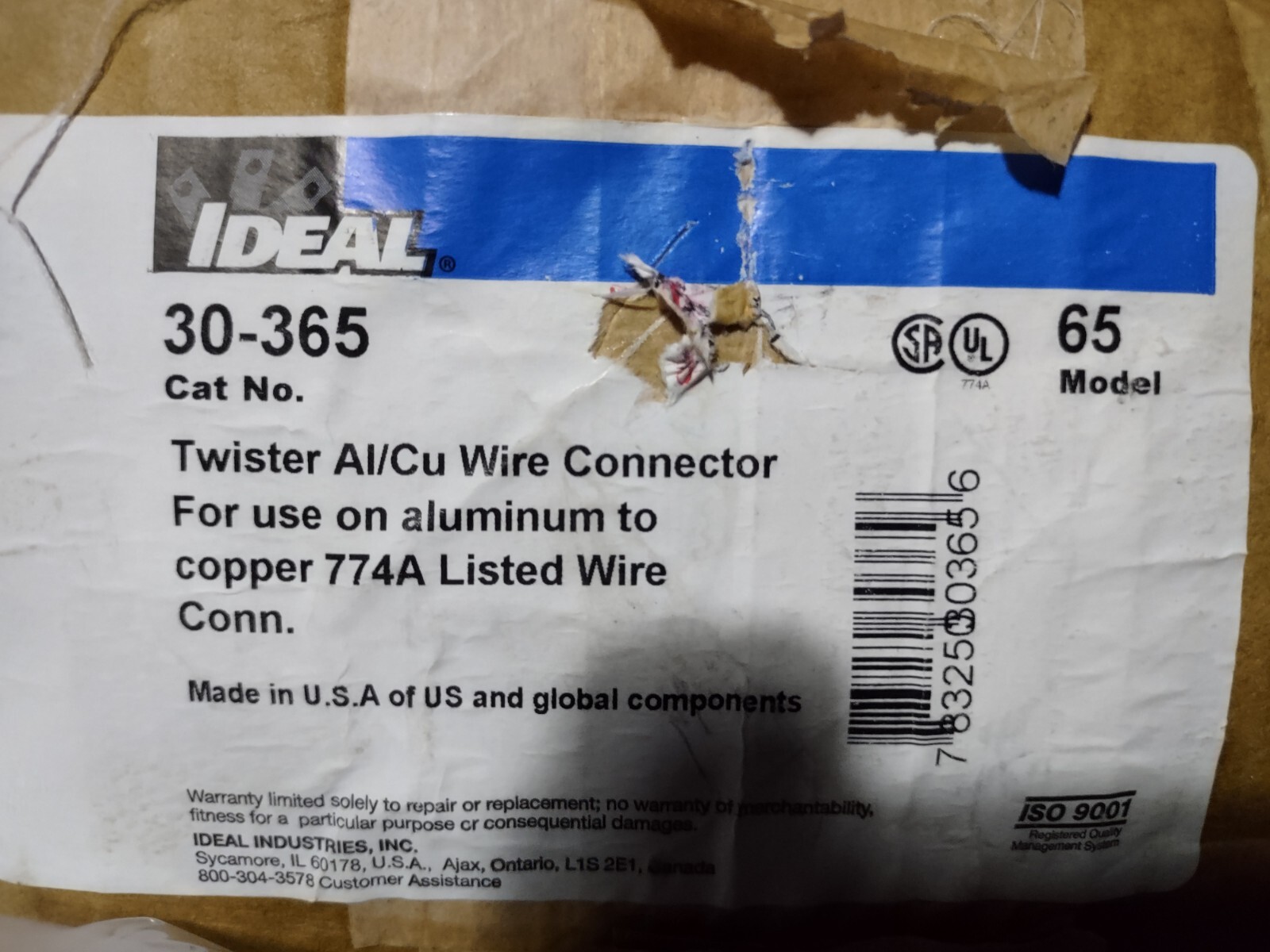 Ideal Twister Al/Cu Wing Nut Wire Connectors Aluminum to Copper 65