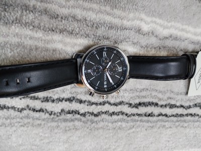Fossil Rhett Chronograph Black Leather Watch Bq1006 for sale 