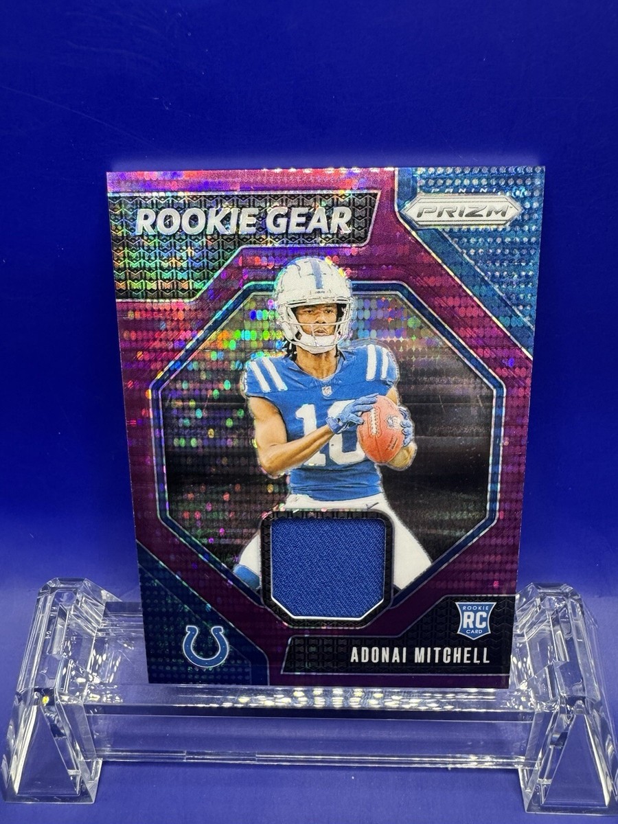 2024 Panini Prizm #RG-AML Adonai Mitchell RC Rookie Gear Purple