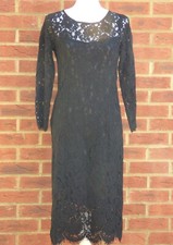 BNWT Rosemunde Womens July Black Midi Lace Overlay Dress Lined M UK 12