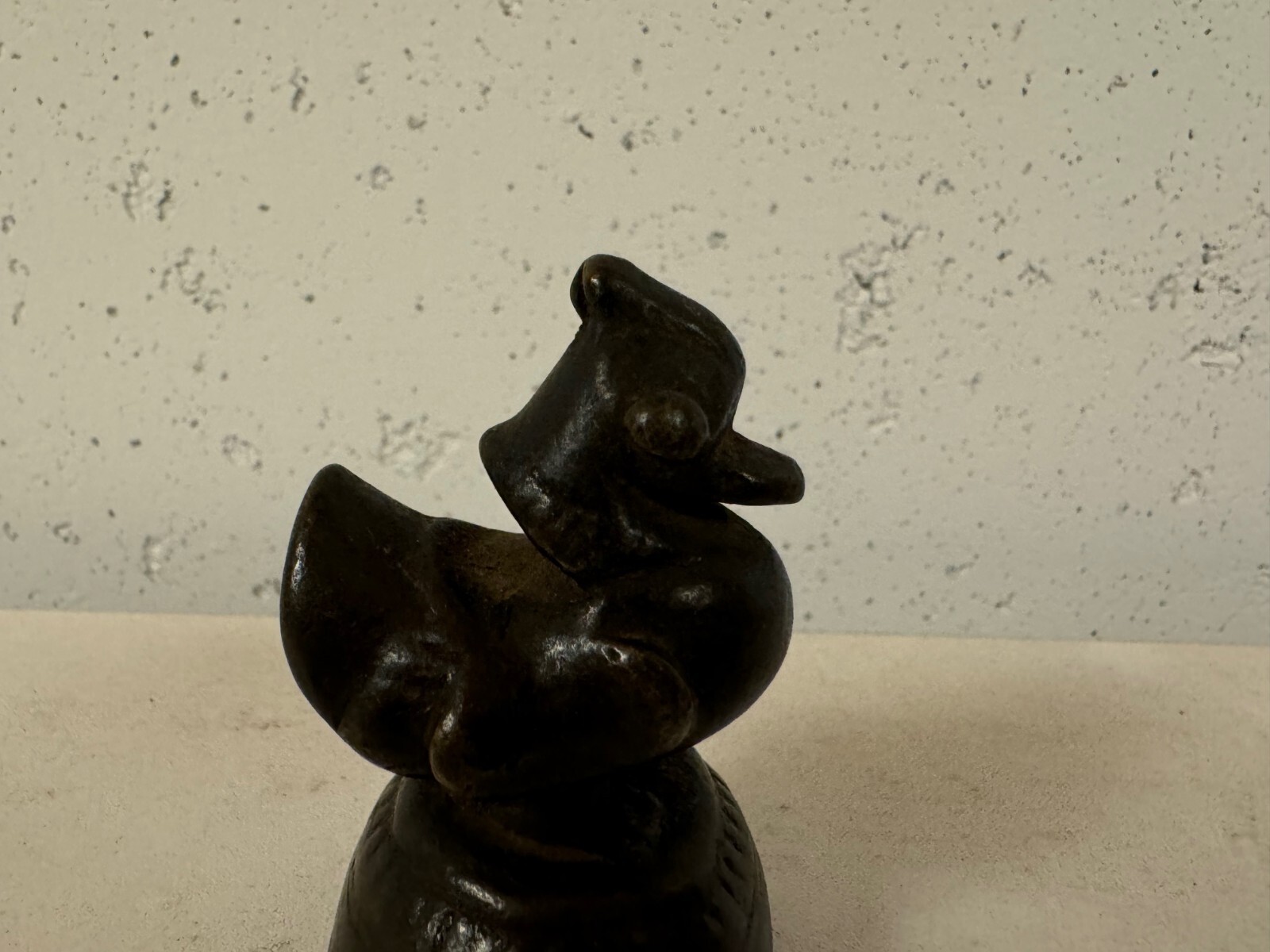 Antique Burmese Bronze Duck Form Opium Weight 318 grams