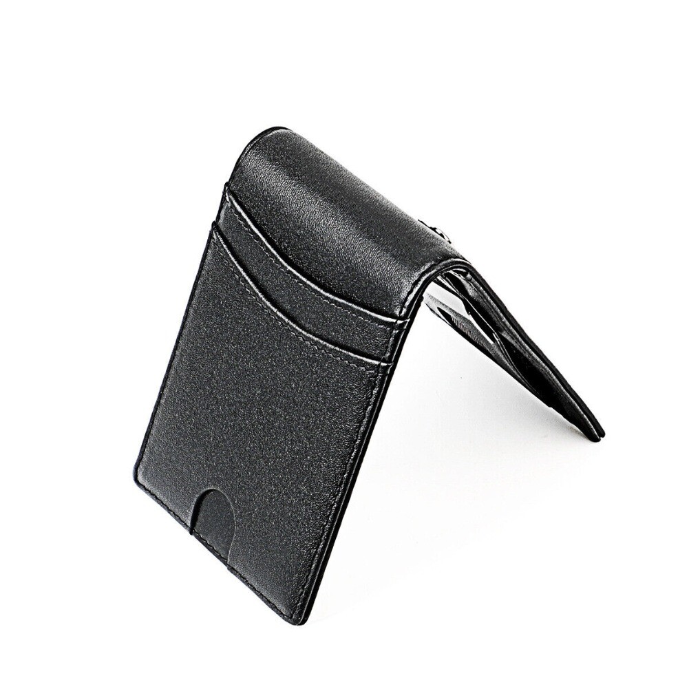 Men's Leather Wallet Money Clip Slim Front Pocket ID Credit Card Holder Handbag