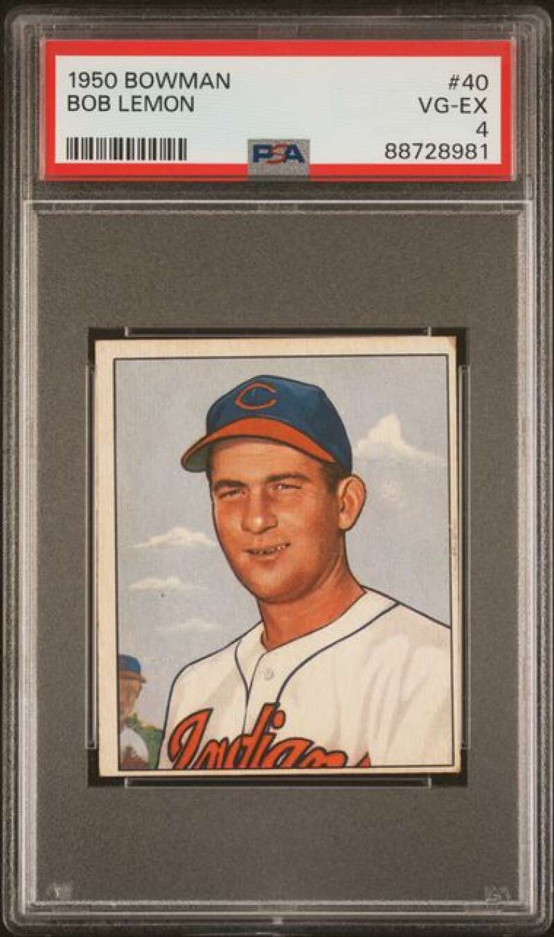 1950 Bowman #40 Bob Lemon PSA 4 Indians  (8981)