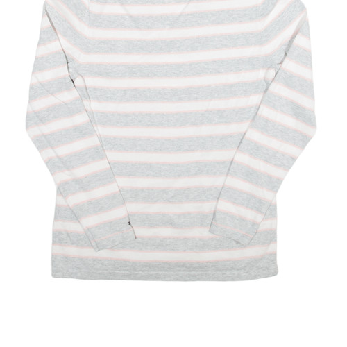 TOMMY HILFIGER Striped Sweatshirt Grey V-Neck Womens M - Picture 6 of 6