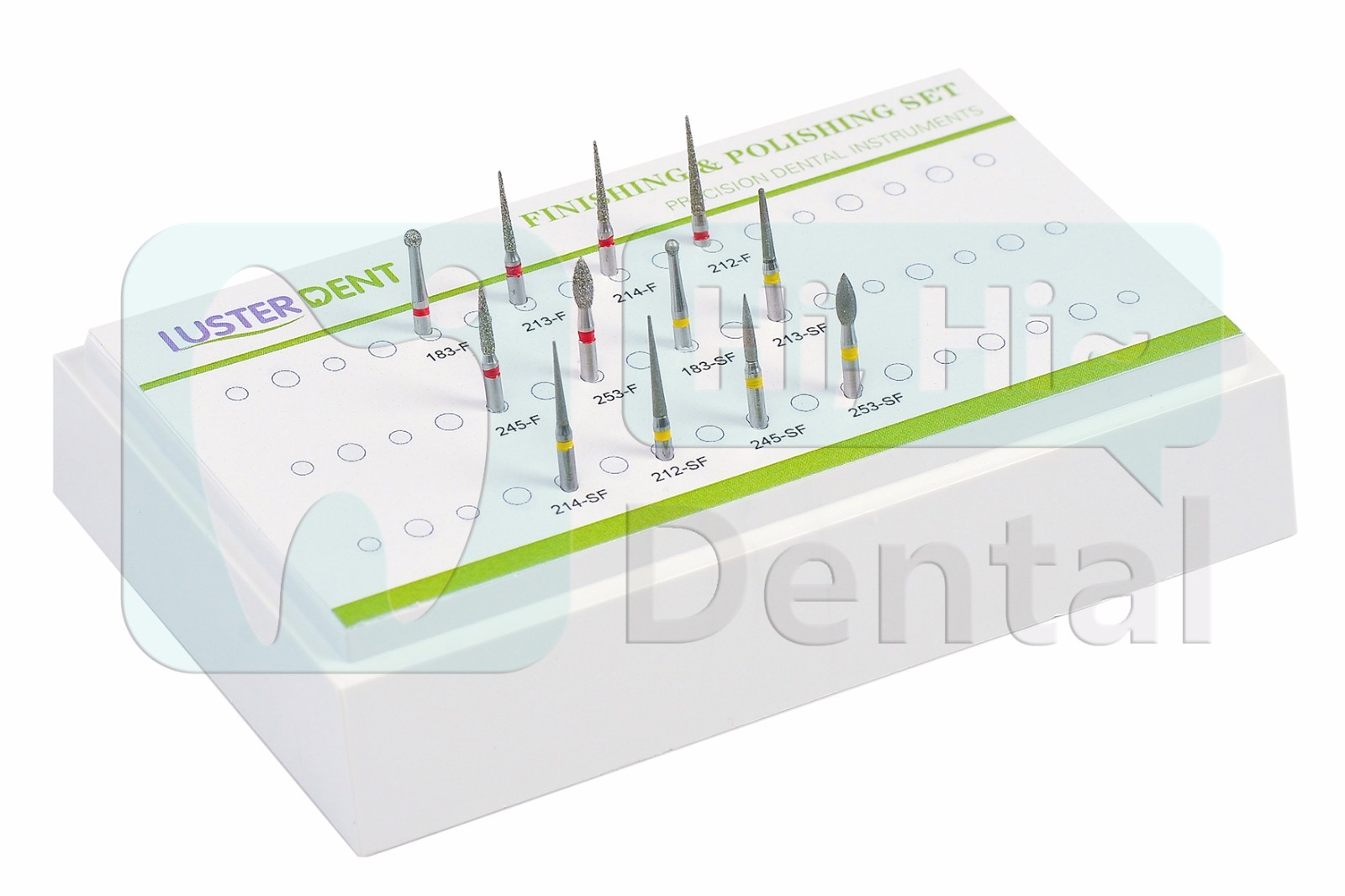 Dental Diamond Burs Set Trimming Finishing Polishing Kit FG High Speed 12Pcs/Kit