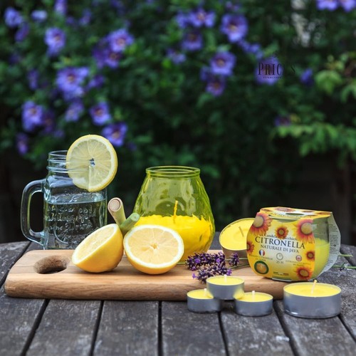 Set of 4 Citronella Candles - Ideal for Outdoor BBQs and Picnics, Yellow Beauty - Picture 4 of 11