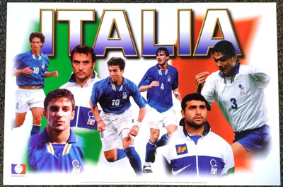 ITALY 1998 WORLD CUP 7-Player Action 24x36 POSTER Del Piero