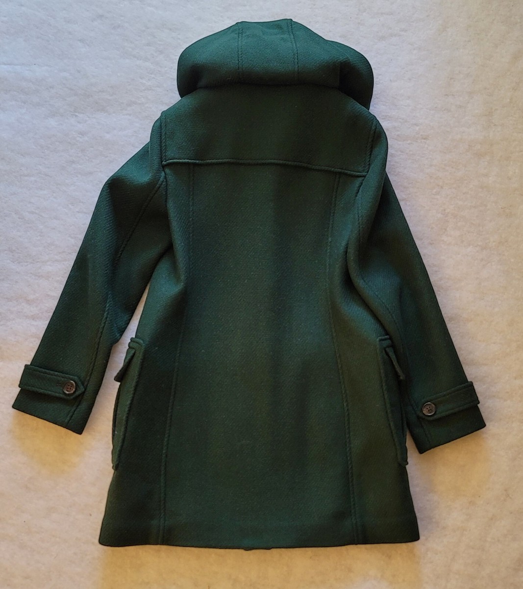 Brooks Brothers Women Green Wool Duffle Toggle Button