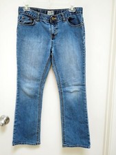 EXCEL Girl Sz 12- MED Wash Blue Jeans-Loops/Boot Cut/Stretch-Adjustable waist