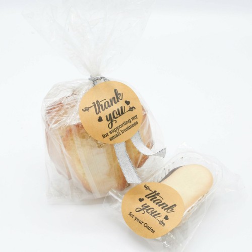 500 Pcs Thank You 1.5" Round KRAFT Stickers With Dispenser Box, by Infi-Touch - Picture 3 of 11