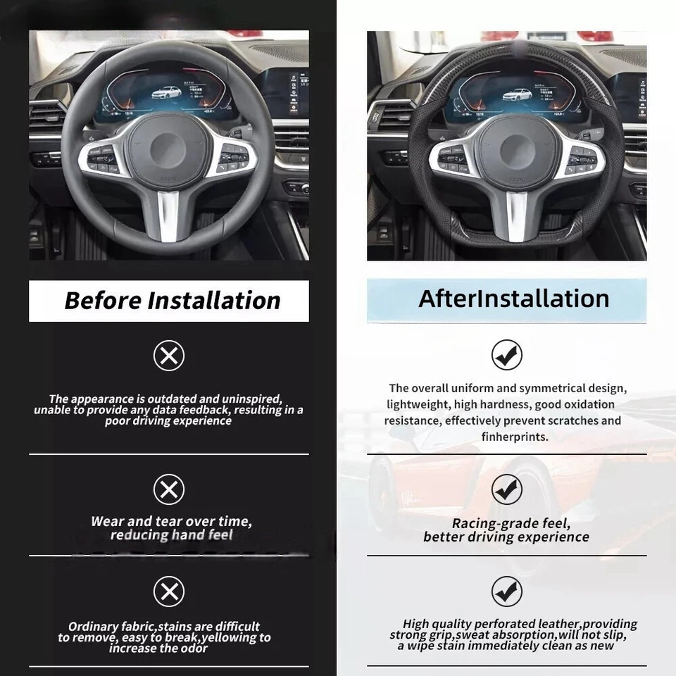 For BMW Z4 M3 M4 G20 G80 220i 330i 430i Real Carbon Fiber Sport Steering Wheel Foto 4 de 4