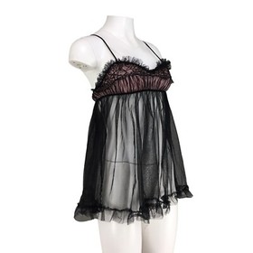 Victoria's Secret Nightie Sexy Little Things Babydoll Sheer Black Pink Y2K S