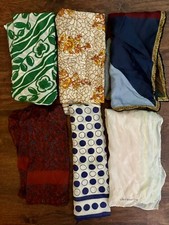 VINTAGE Lot Of 6 Scarves, Silk Rayon / Liz Clairborne, Asstd Shapes  Sizes