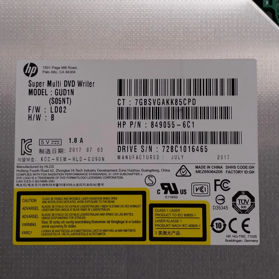 Genuine HP EliteOne 800 G3 AiO GUD1N CD DVD±RW DL Sata Drive 849055-6C1 - Image 3 of 4