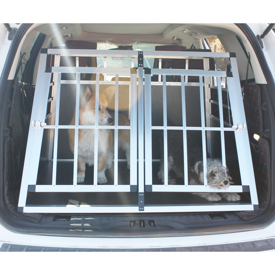 Aluminium Pet Travel Crate Double Door Dog Cat Kennel Carrier Cage eBay