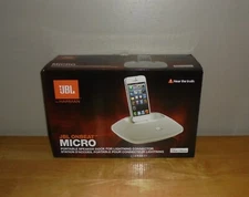 JBL OnBeat Micro White Portable Speaker Dock for iPhone Lightning Connector