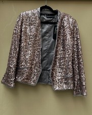 Zadig And Voltaire Vega Sequin Statement Evening Party Jacket 38 Rose