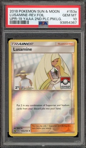 Pokemon Lusamine 2nd Place League Challenge Reverse Holo #153a PSA 10 Gem Mint