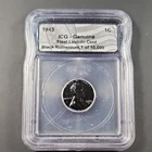 1943 Steel Lincoln Wheat Small Cent ICG Genuine Black Ruthenium
