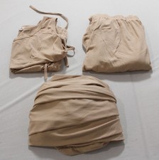 Ekouaer Women's 3-Piece Ribbed Lounge Pajama Set CN6 Cream Size XL NWT