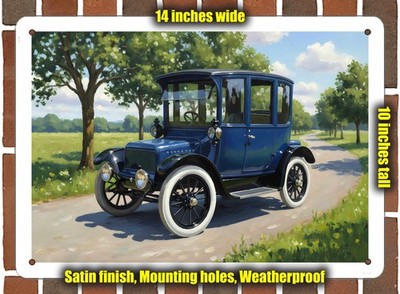 Metal Sign - 1916 Rauch Lang BX7 Brougham Oil Painting - 14x10
