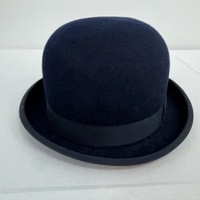 Vintage DERBY Hat BOWLER Top Cap Made In England TRESS & CO. London SIZE 6 7/8