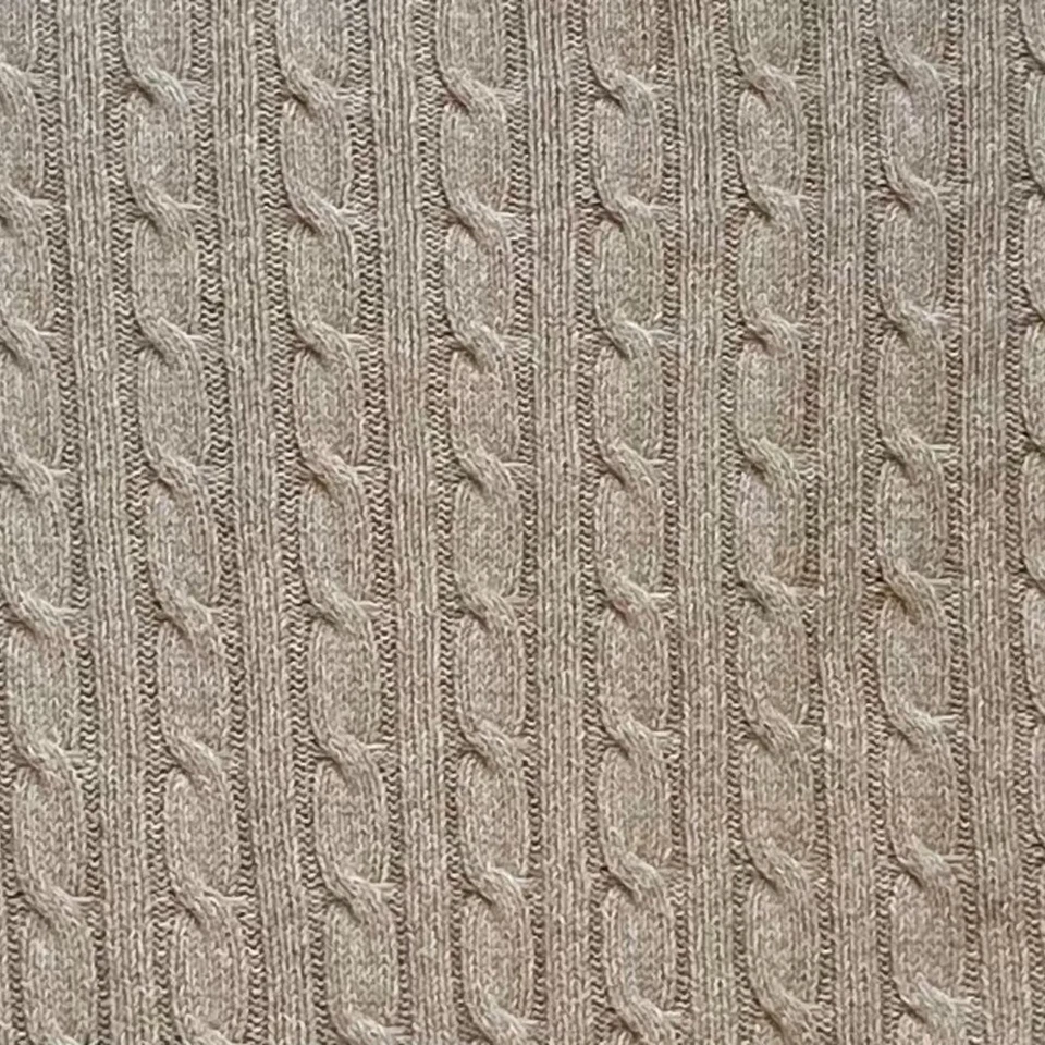 Suéter Karen Scott Algodón Tostado/Beige/Neutro Manga Larga Tejido con Cable Cuello Redondo, S Foto 3 de 4