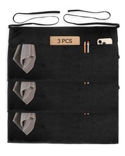 3 Pack Server Aprons with 4 Pockets, Unisex Waitress Waiter Waist Apron for W...