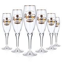 6X Radeberger Bier Glas Empfangsglas Probierglas 0,1L Pokal Goldrand Sahm