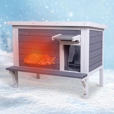 Insulated Cat House Outdoor Weatherproof, Feral Cat Shelter for Winter, Large...