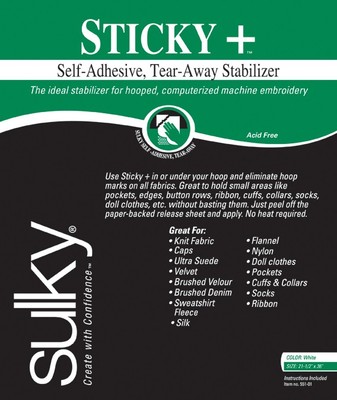 Sulky 551-01 Sticky Self-Adhesive Tear-Away Stabilizer-22.5''X36''