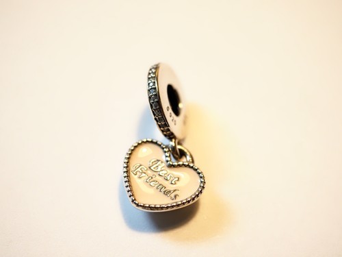 SINGLE Pandora 925 ALE 925 Sterling Silver Best Friends Heart Charm 791950CZ