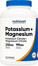 Nutricost Potassium 99 mg Magnesium 210 Citrates, 240 Select Size
