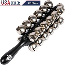 Single Handle Sleigh Bells W/ Steel Bells Holiday Music Concerts Caroling New