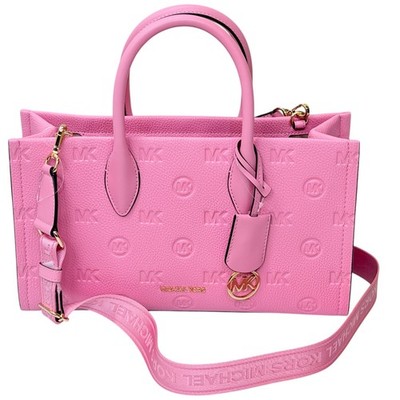 Michael Kors Mirella Medium Satchel MK Logo Signature Embossed Bag