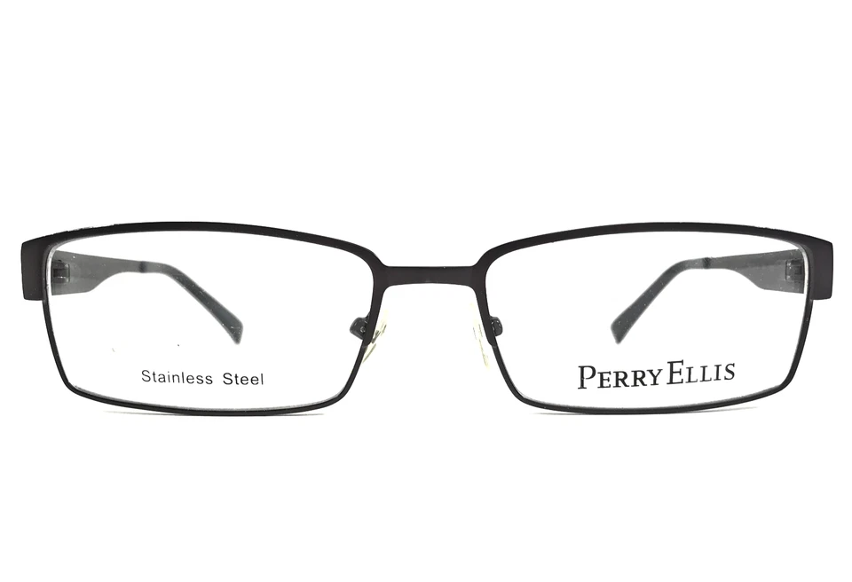 Monturas para gafas Perry Ellis PE314-3 borde de alambre rectangular de metal oscuro 55-17-135 Foto 2 de 4