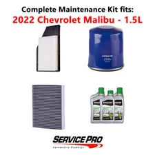 2022 Chevrolet Malibu 1.5L Complete Cabin, Air & Oil Filter Kit (0W-20)