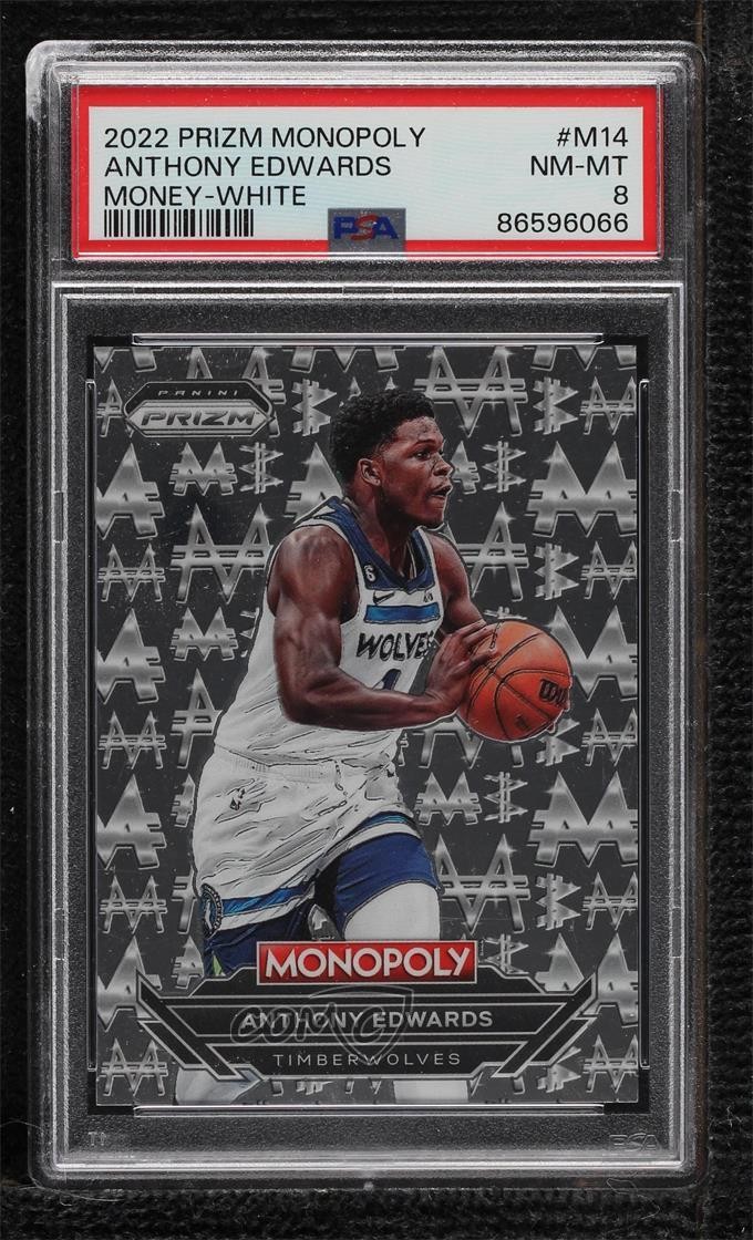 2022-23 Panini Prizm Monopoly Money White Anthony Edwards #M14 PSA 8 uk2