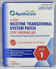 Apothecare Plus Nicotine Transdermal System Patch 14 CT Step 1, 14 MG Exp. 05/26