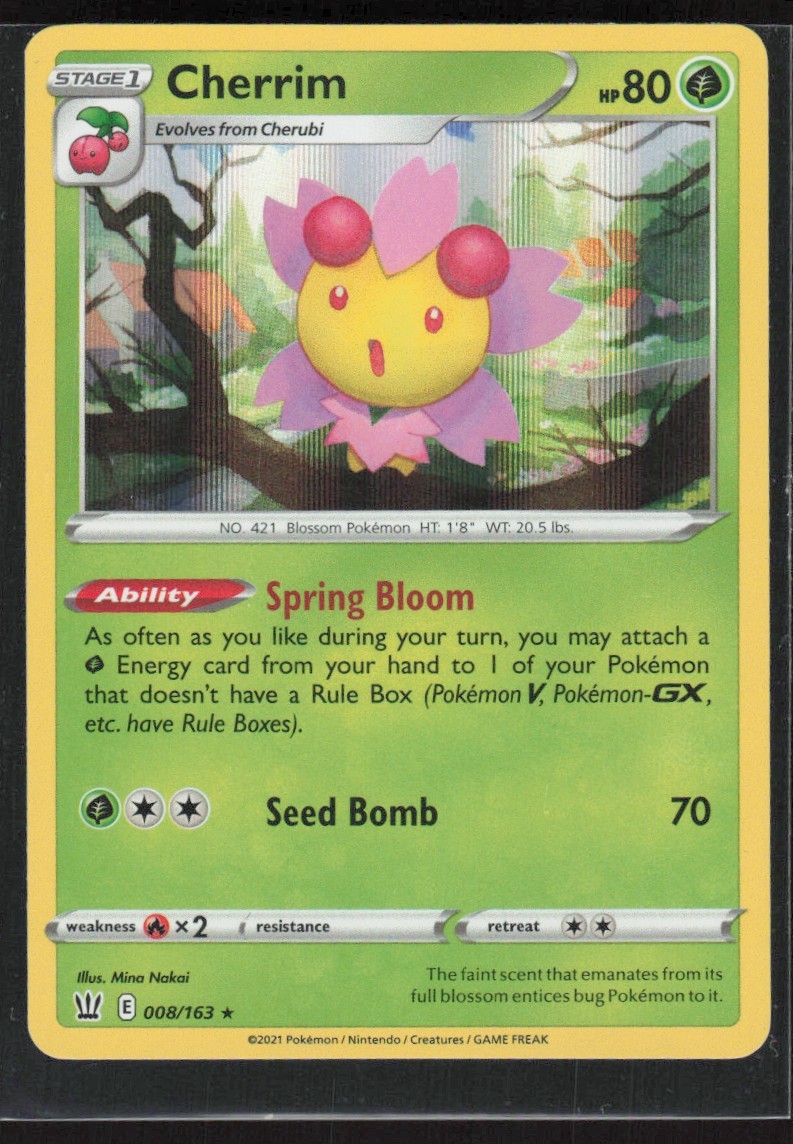 2021 Sword & Shield - Battle Styles Cherrim Stage 1/Rare Holo #8
