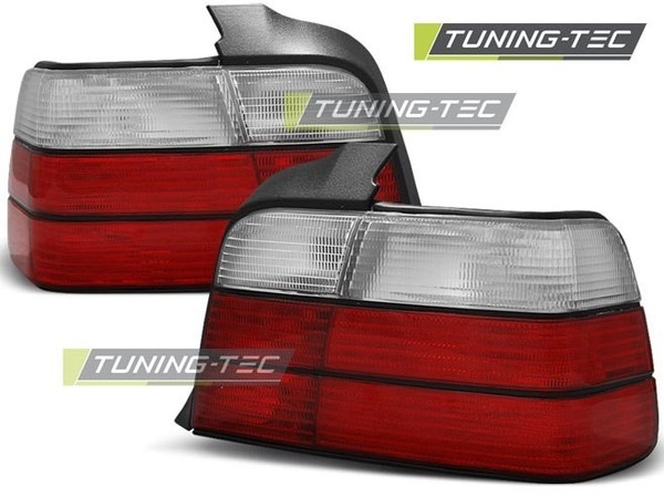 Paar RüCkleuchten BMW 3Er E36 Limousine Ab 1990 Bis 1999 M3 Look Rot Weiß-27-image