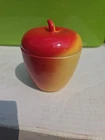 Vintage Hazel Atlas Apple Milk Glass Lidded Kitchen Jelly Jam Jar