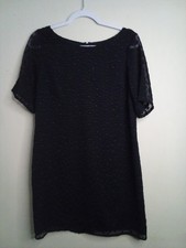 Ann Taylor Dress Women 10P 10 Petite Short Sleeve Lined Classic Career Black