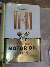 Empty Gambles D M 10 Quart Vintage Metal Can Motor Oil