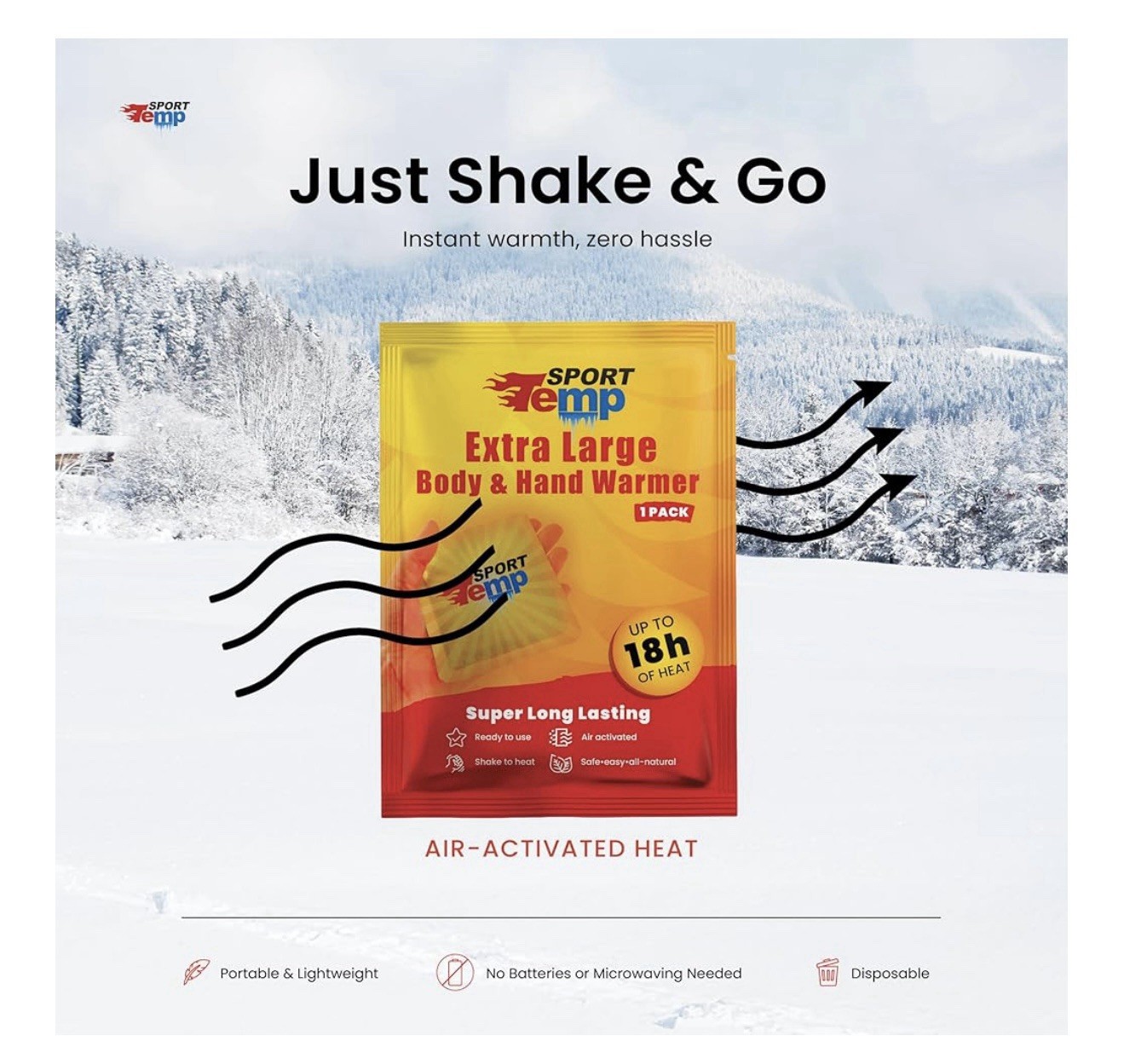 Large Hand & Body Warmers (45 Count) - Up to 18 Hours of  Assorted Styles 