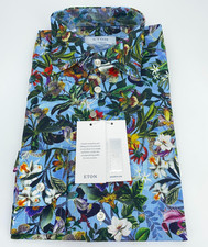 Eton Dress Shirt Mens S 15 - 38 Multi Floral Signature Twill Contemporary Fit