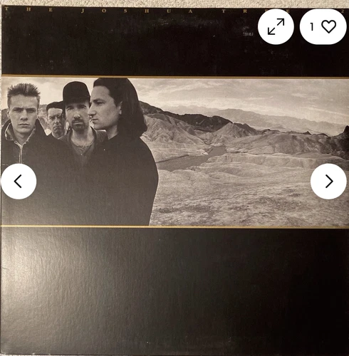 U2 “The Joshua Tree” LP w/ Lyrics Poster (1987 Island) Excellent Vinyl